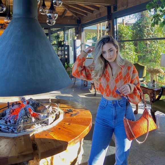 Zara Wool & Alpaca Blend Knit Argyle Sweater - Picture 3 of 16